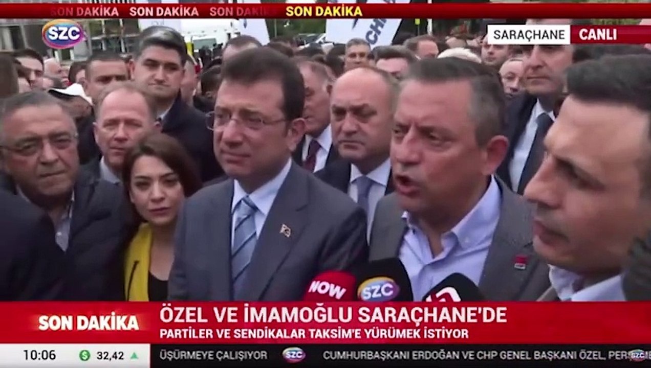Özgür Özel ve Ekrem İmamoğlu Saraçhane'de