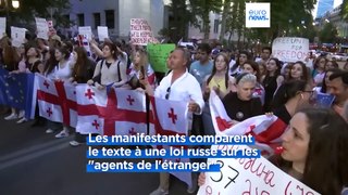Des manifestants pro-UE en Géorgie contre un projet de loi controversé