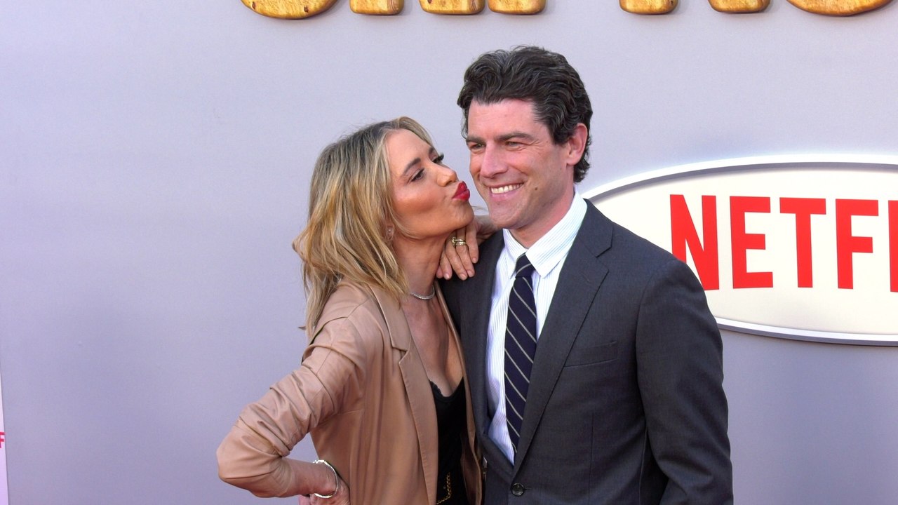 Max Greenfield and Tess Sanchez attend Netflix's "Unfrosted" red carpet premiere in Los Angeles