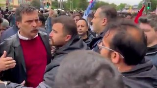 Erkan Baş polisle tartıştı
