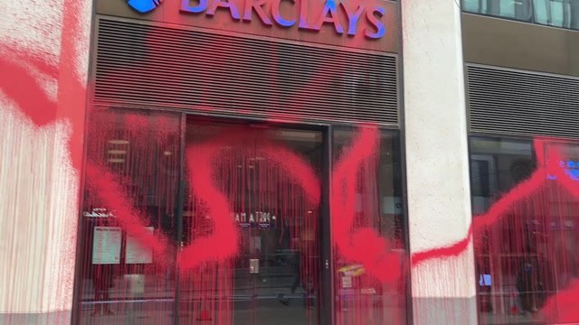 Barclays branch in Moorgate vandalised in suspected Gaza protest