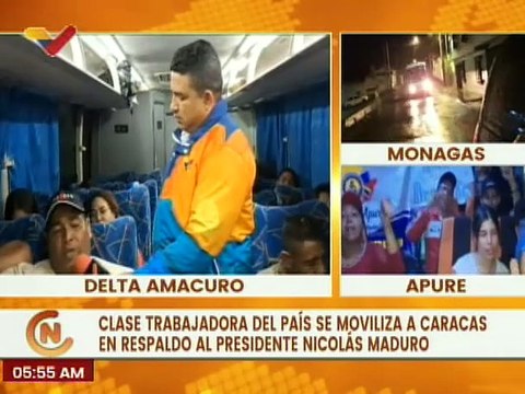 Delta Amacuro | Trabajadores de la clase obrera del país se movilizan a Caracas en respaldo al Pdte. Maduro