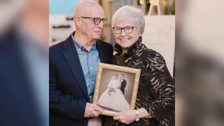 Bride Surprises Grandparents Wearing Grandma's Repurposed 1961 Wedding Dress | Happily TV