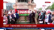 HAK-İŞ ve MEMUR-SEN Taksim'e çelenk bıraktı