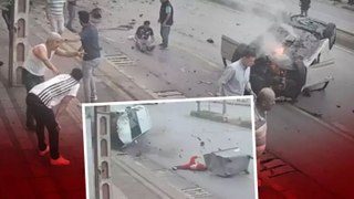 Mersin'de feci kaza: Yaşanan can pazarı kamerada