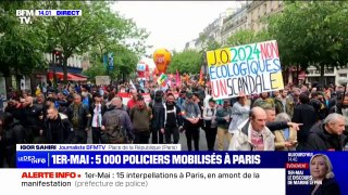 1er mai: le cortège parisien devrait bientôt s'élancer de la place de la République en direction de la place de la Nation