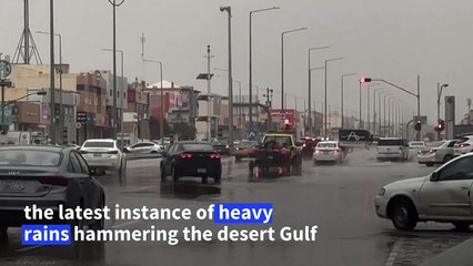 Heavy rains flood roads in Saudi Arabia's Riyadh