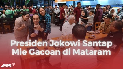 Presiden Jokowi Santap Mie Gacoan di Mataram