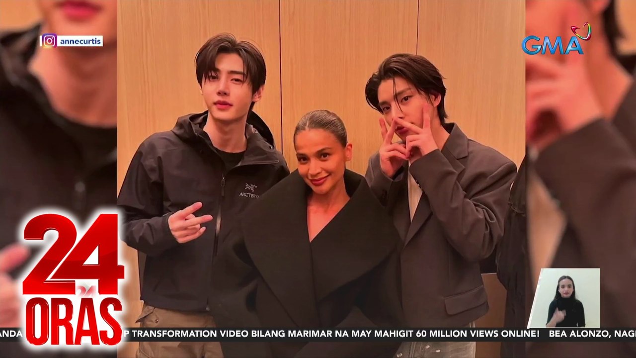 Anne Curtis, nakasabay sa elevator ang 2 members ng kpop group na Enhypen | 24 Oras