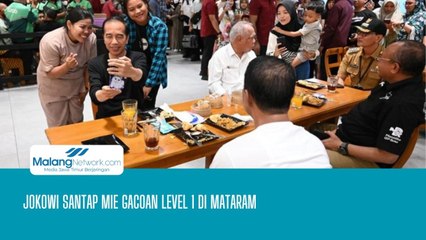 Jokowi Santap Mie Gacoan Level 1 dan 0 di Mataram