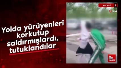 Kocaeli'de yolda yürüyenleri korkutup saldırmışlardı: Tutuklandılar