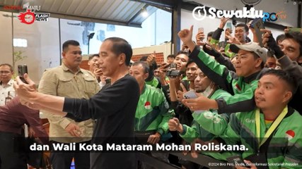 Ajak Foto Bersama Para Driver Ojek Online, Keseruan Presiden Jokowi Makan Mie Gacoan