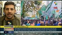 Argentinos realizan movilizaciones para avanzar en reformas laborales