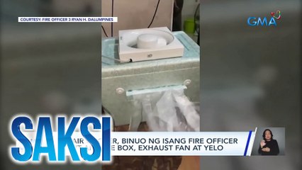 DIY air cooler, binuo ng isang fire officer gamit ang ice box, exhaust fan at yelo | Saksi