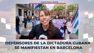 Defensores de la dictadura cubana se manifiestan en Barcelona