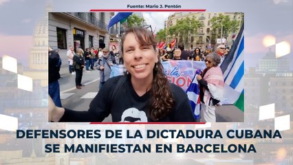 Defensores de la dictadura cubana se manifiestan en Barcelona