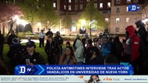 Policía antimotines interviene tras actos vandálicos en Universidad de Nueva York | El Diario en 90 segundos