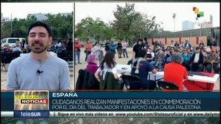 Españoles marchan por la reducción de la jornada laboral