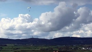 Soaring to new heights...powered paraglider enjoys the view in Portstewart