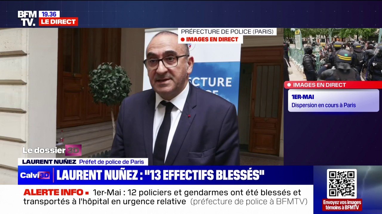 1er-Mai à Paris: "Sans la présence des policiers et des gendarmes, ces manifestations syndicales ne pourraient sans doute pas se dérouler", affirme Laurent Nuñez, préfet de police