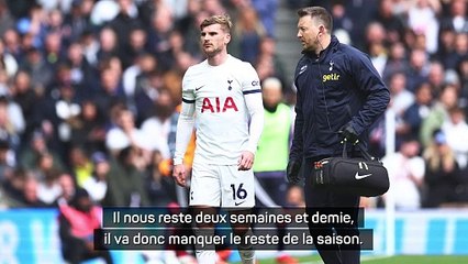 Postecoglou révèle que Werner et Davies sont out pour la fin de saison