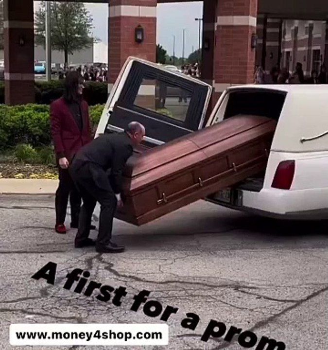 Girl comes to her prom in a coffin