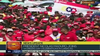 Venezuelan President joins workers day celebrations