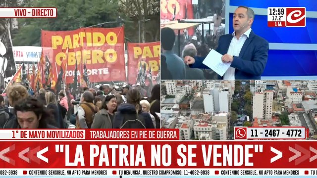Así se desarrollan las marchas del 1º de mayo en diversos puntos de Buenos Aires