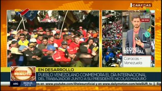 Trabajadores de Venezuela celebran con una gran marcha