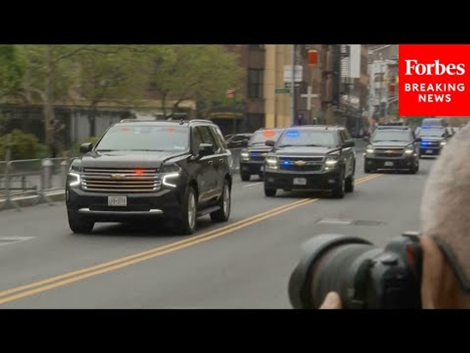 JUST IN: Trump Arrives At Court For Hearing In NYC Hush Money Trial