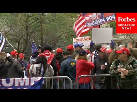 Pro-Trump Demonstrators Gather Outside NYC Hush Money Trial Hearing
