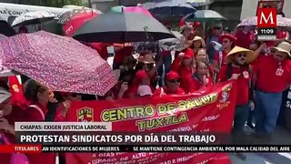 Trabajadores marchan en Chiapas para exigir justicia laboral