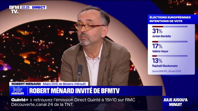 Élections européennes: Je me félicite que le Rassemblement national ait abandonné un certain nombre de postures qu'ils avaient , affirme Robert Ménard (maire DVD de Béziers)