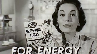 1950s Grape-nut flakes TV commercial - perfect homemaker mother