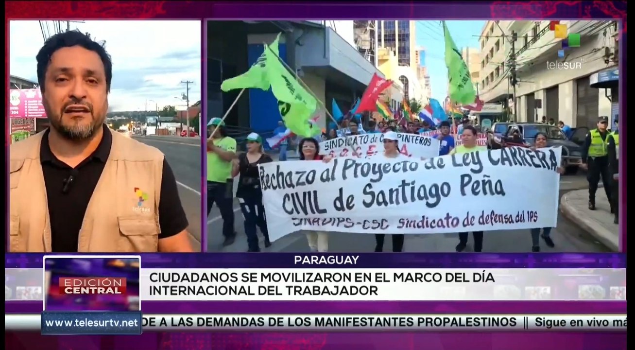 Trabajadores paraguayos exigen mejoras salariales
