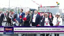 Türkiye: Líderes sindicales dejaron flores en la plaza principal de Estambul