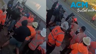 Tradie brawl breaks out amid union strike