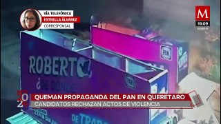 Queman unidades de propaganda del PAN en Querétaro