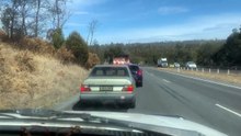 Traffic bank-up on the Kings Meadows Connector