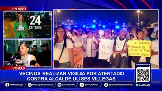Comas: vecinos realizan vigilia tras atentado contra alcalde Ulises Villegas