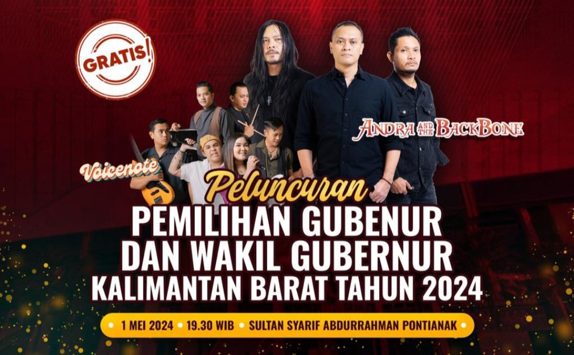 Penampilan Andra And The Backbone di Launching Pemilihan Gubernur dan Waki Gubernur Kalbar 2024