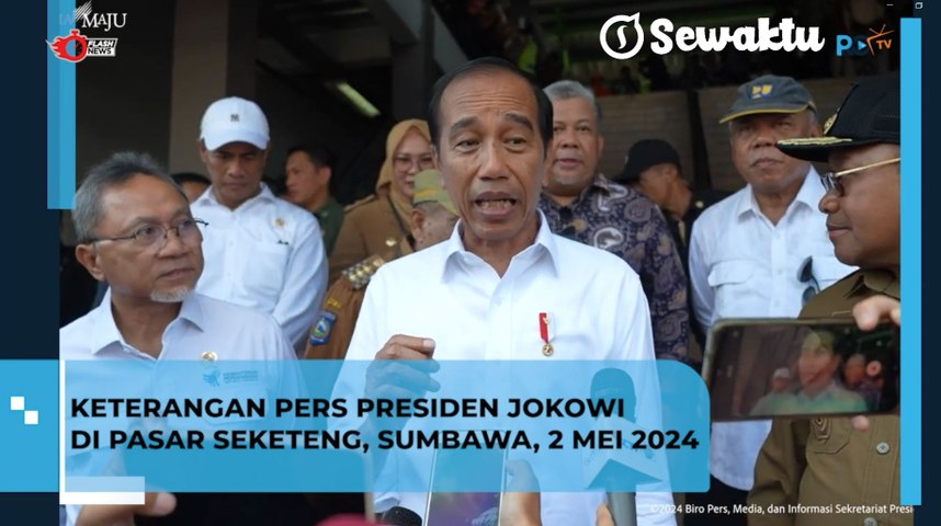 Detik-detik Presiden Jokowi Cek Berbagai Harga Sembako di NTB
