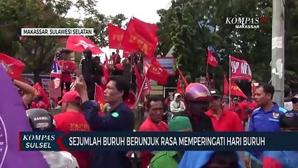 Sejumlah Buruh Berunjuk Rasa Memperingati Hari Buruh