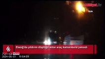 Yıldırım düşme anı araç kamerasına yansıdı