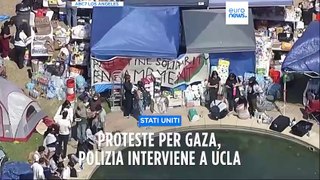 Proteste università Stati Uniti, polizia a Ucla a Los Angeles contro manifestanti pro Gaza