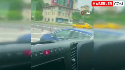 Beykoz'da makas atan sürücü kamerada