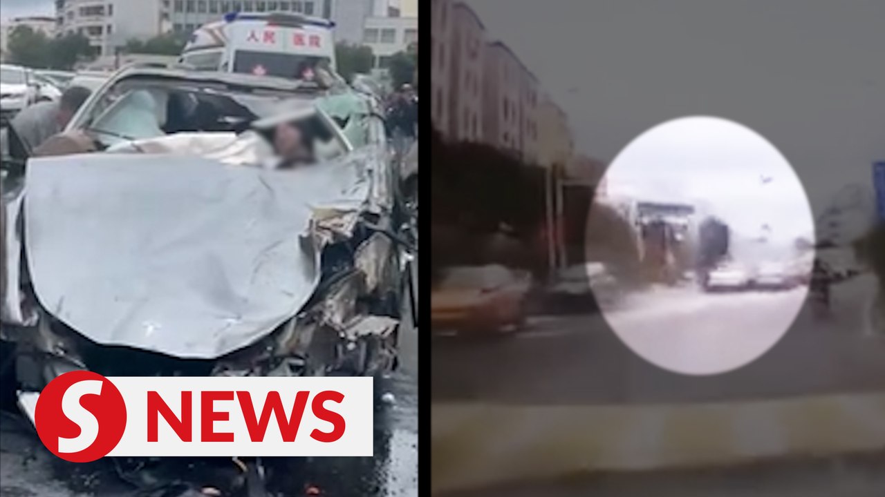 Dramatic Tesla accident leaves multiple injured