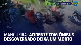 Acidente com ônibus desgovernado termina com um morto e um ferido na Mangueira