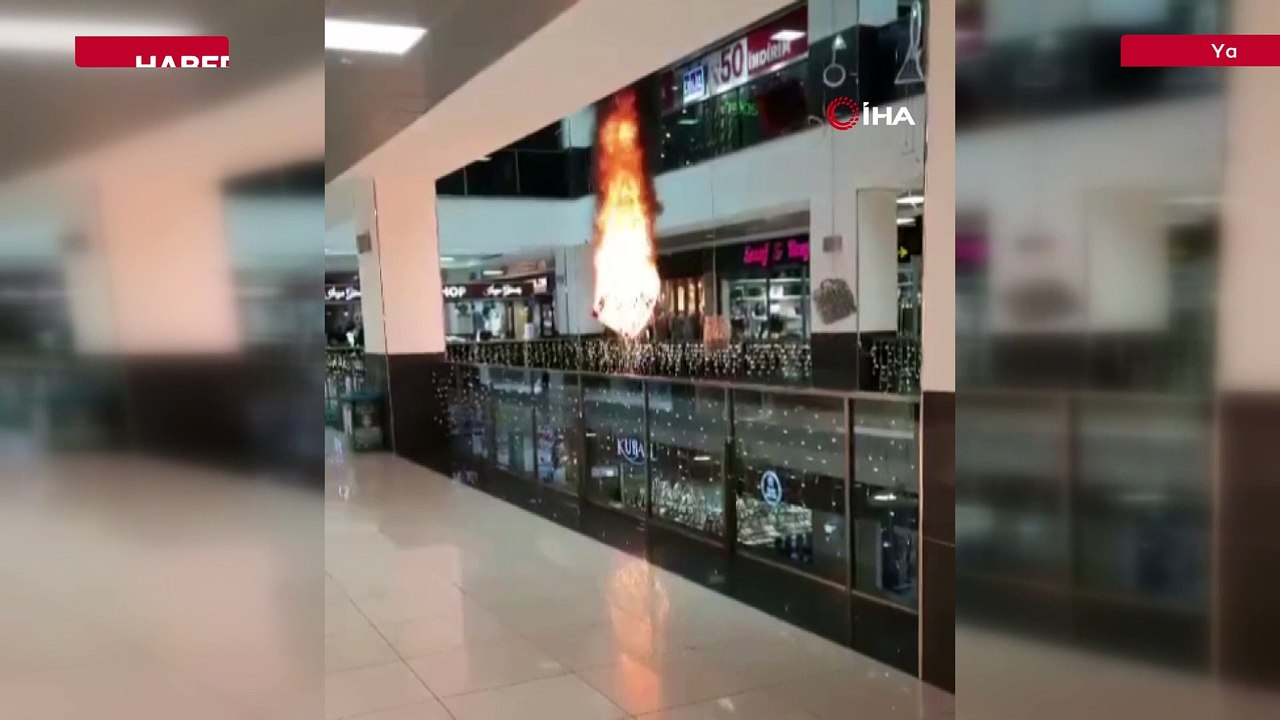 Alev alan avize böyle düştü