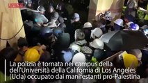 La polizia entra nel campus Ucla: abbatte le barriccate e arresta alcuni studenti, tensioni con i manifestanti